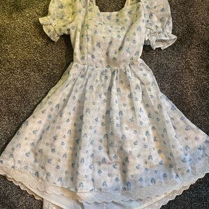 Altar'd State Blue and White Floral Kids Dress